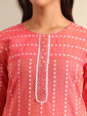 Prisha coral bandhani kurta set 5