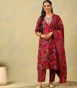 Sia crimson floral dream suit set