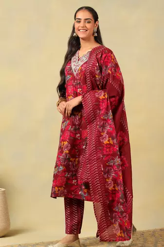 Sia crimson floral dream suit set