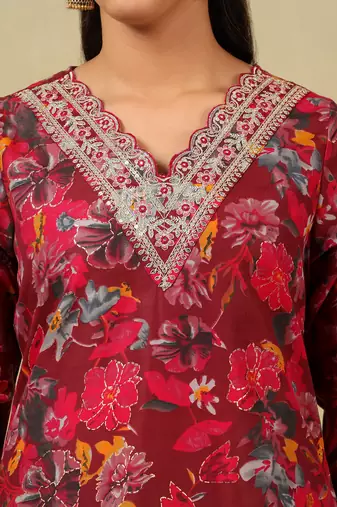 Sia crimson floral dream suit set