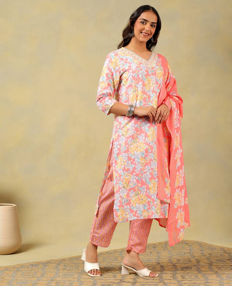 Ishika rose garden suit set