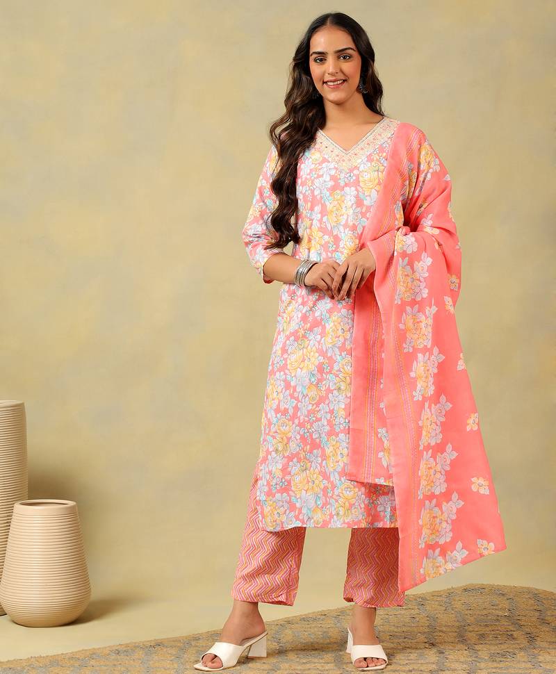 Kyra peach blossom suit set