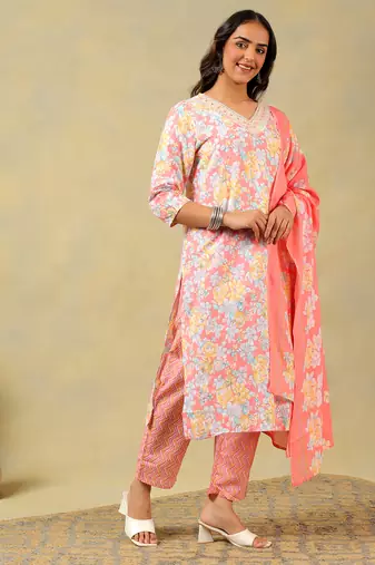 Kyra peach blossom suit set