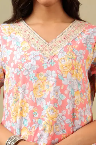 Kyra peach blossom suit set