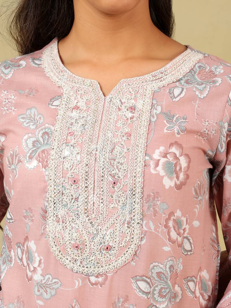 Sanaya rose floral suit set