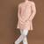 Peach color jaquard butti work jaquard silk kurta payjama set