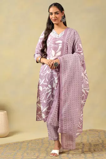 Myra lavender leaf suit set