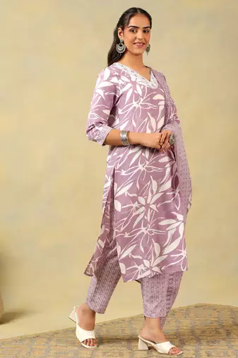 Myra lavender leaf suit set