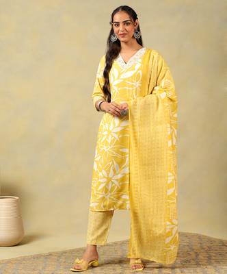 Rhea yellow leaf suit set 1