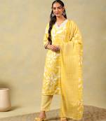Rhea yellow leaf suit set