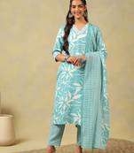 Diya seafoam leaf suit set
