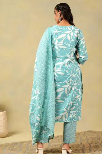 Diya seafoam leaf suit set