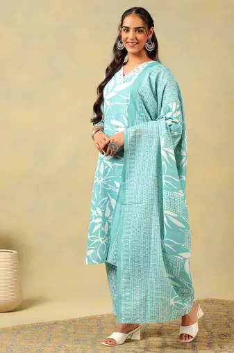 Diya seafoam leaf suit set