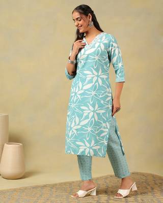 Diya seafoam leaf suit set 4
