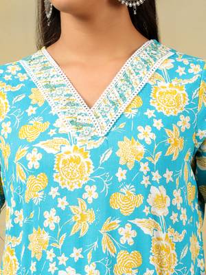 Myra turquoise sun-bloom suit set 5