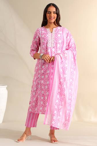 Ruhi rose-vine tulip suit set