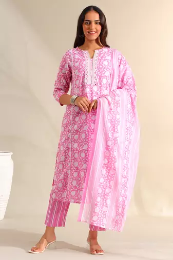 Ruhi rose-vine tulip suit set