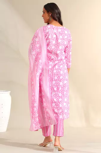 Ruhi rose-vine tulip suit set