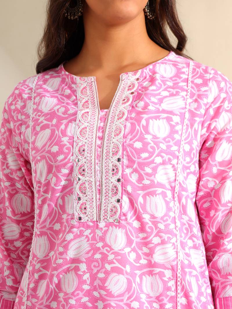 Ruhi rose-vine tulip suit set