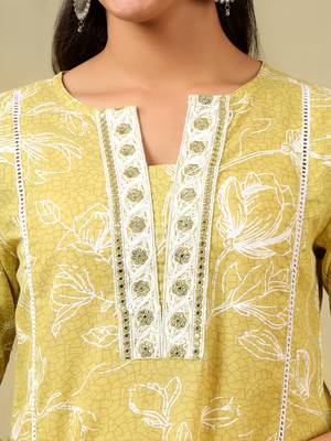 Edika olive-lime floral suit set 5
