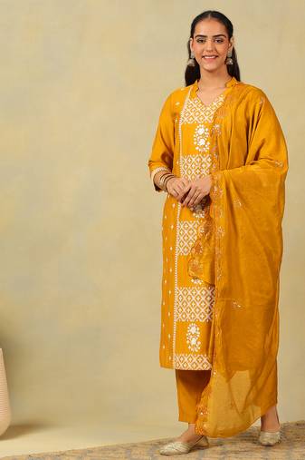 Tanvi mustard suit set