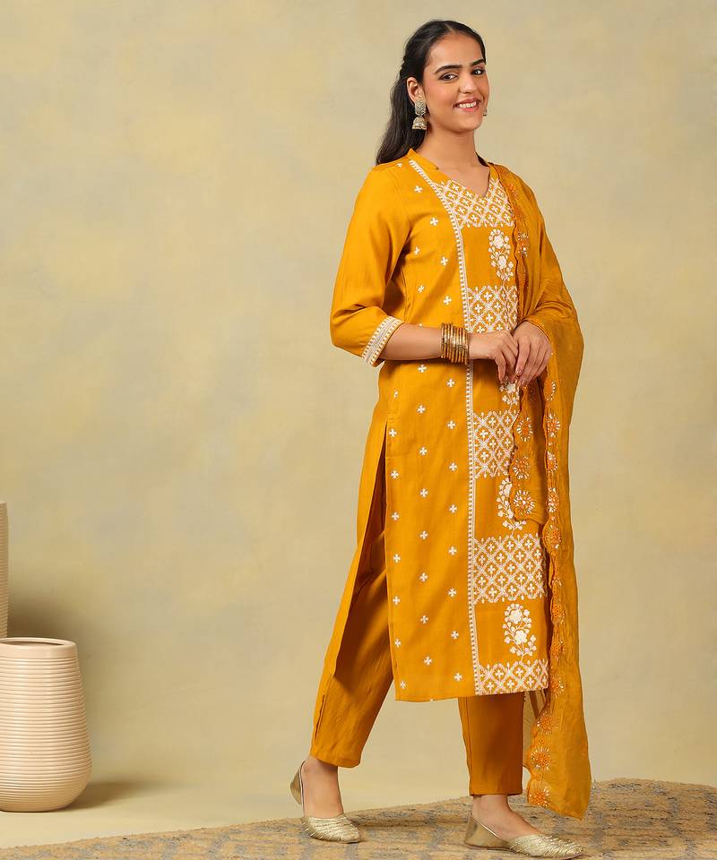 Tanvi mustard suit set