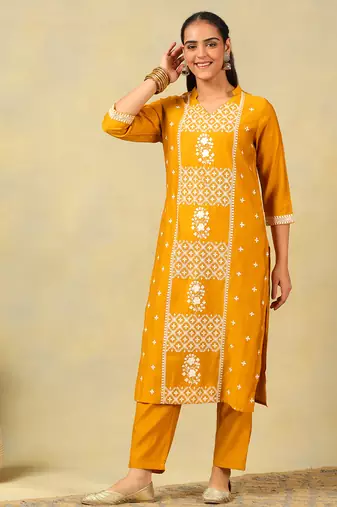 Tanvi mustard suit set