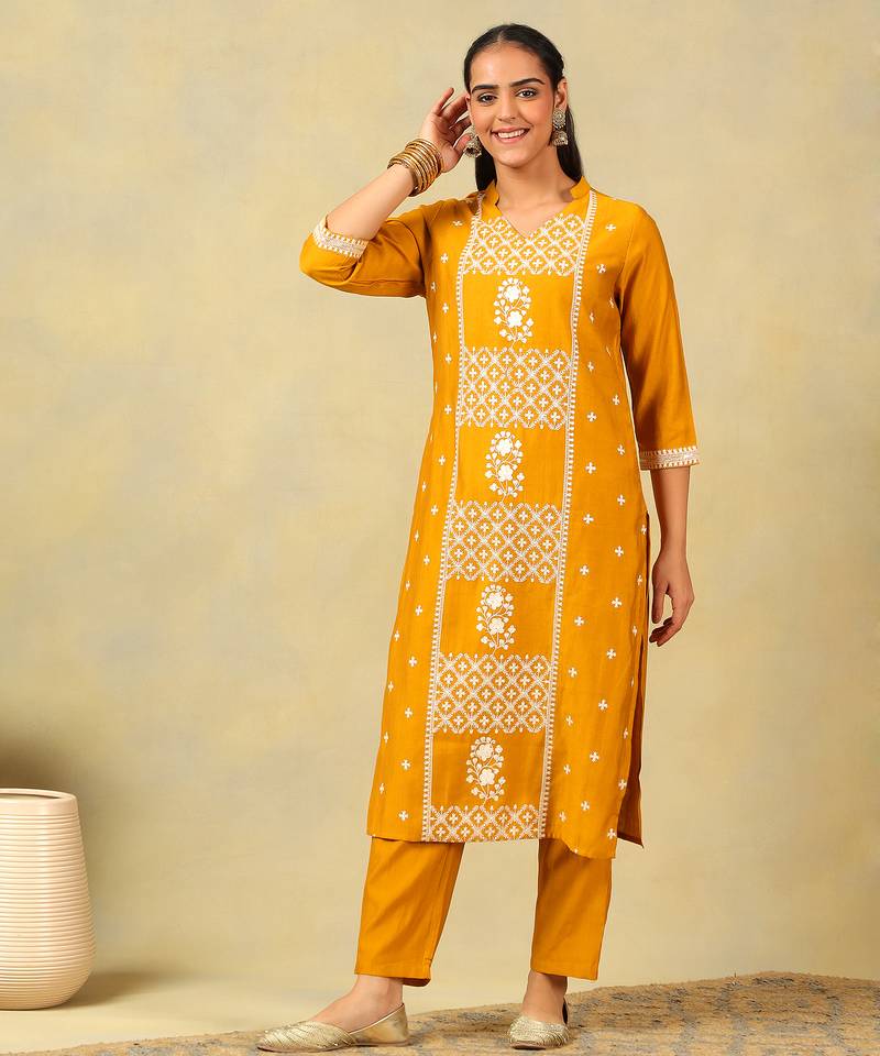 Tanvi mustard suit set
