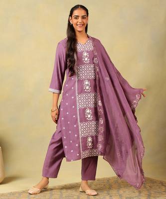 Lavanya mauve suit set 1