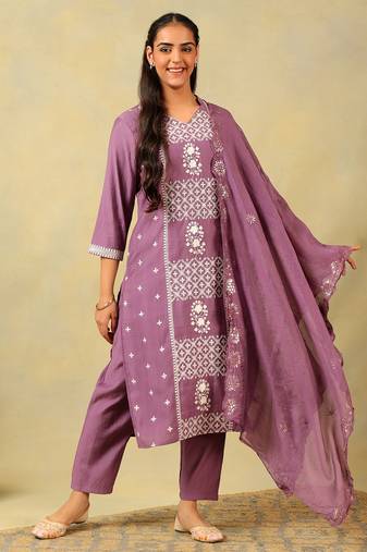 Lavanya mauve suit set