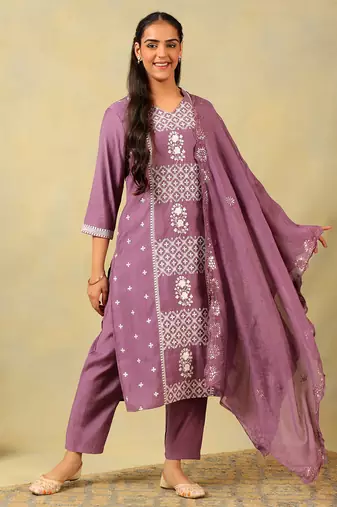 Lavanya mauve suit set