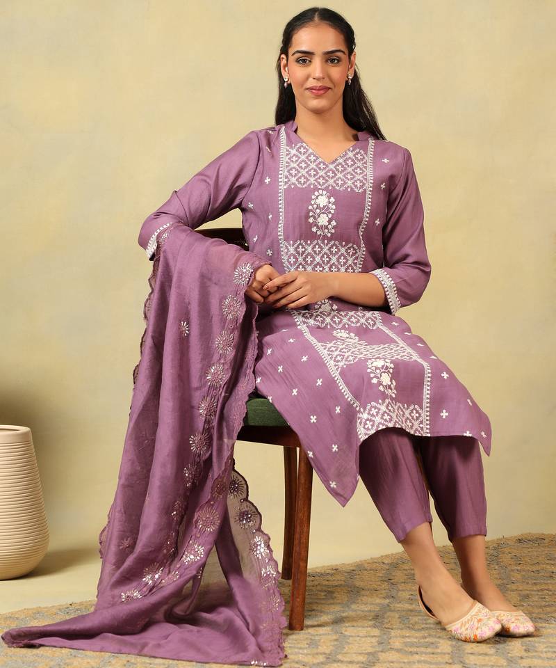 Lavanya mauve suit set