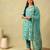 Amishi teal abstract suit set