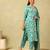 Amishi teal abstract suit set