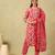 Sanaya deep rose abstract suit set