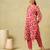 Sanaya deep rose abstract suit set