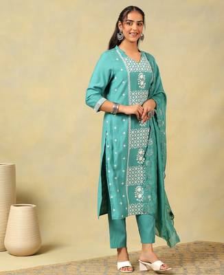 Kritika teal suit set 1