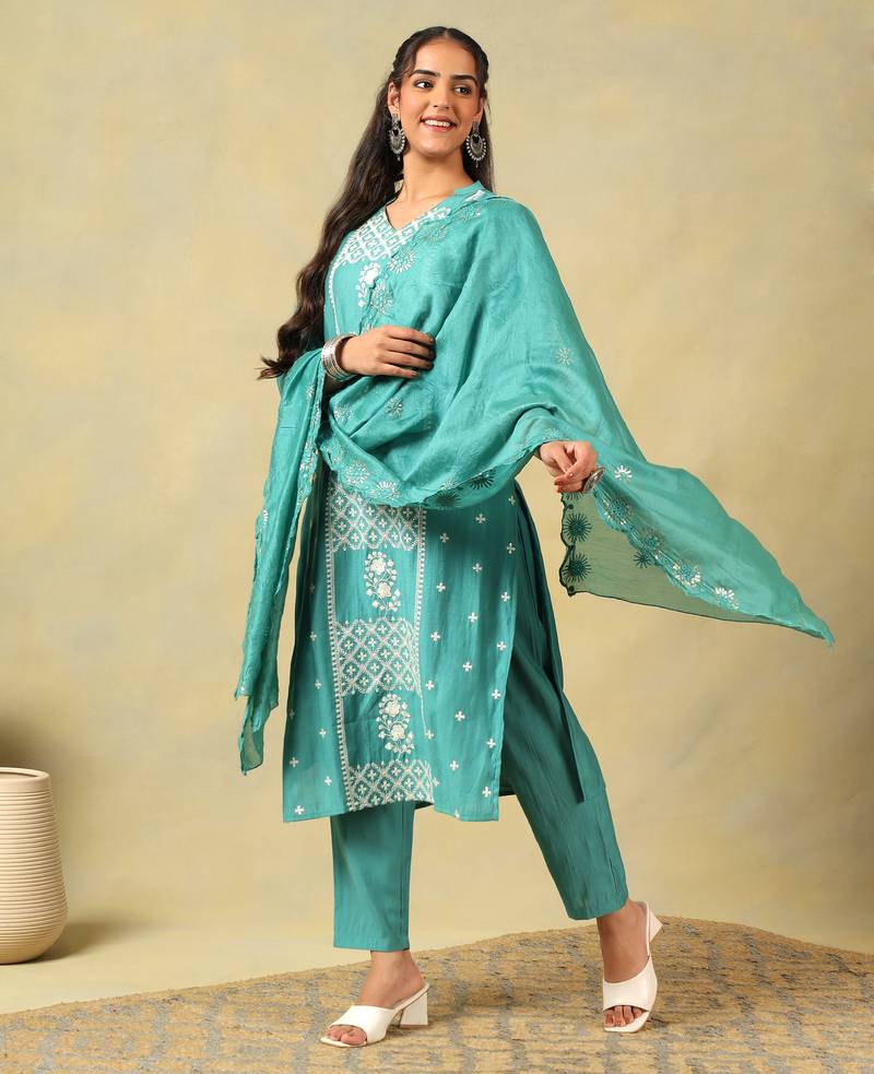 Kritika teal suit set
