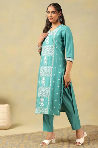 Kritika teal suit set