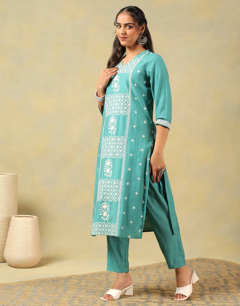 Kritika teal suit set