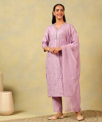 Meher lavender sequin suit set 1