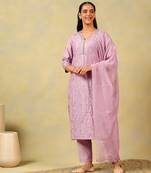 Meher lavender sequin suit set