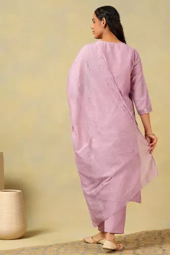 Meher lavender sequin suit set