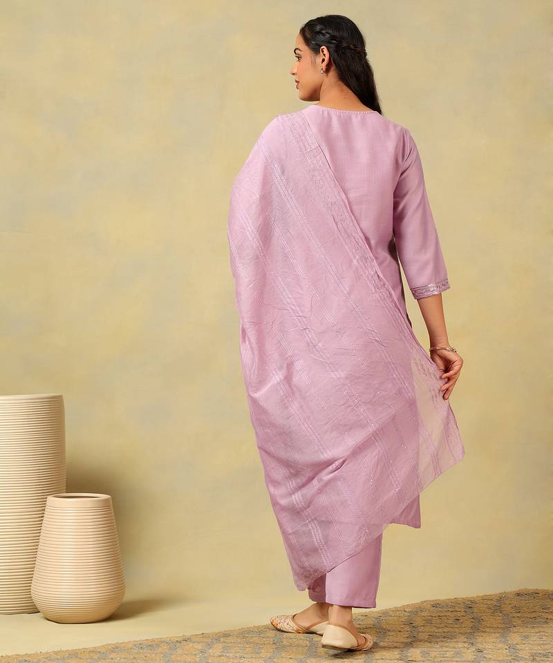 Meher lavender sequin suit set