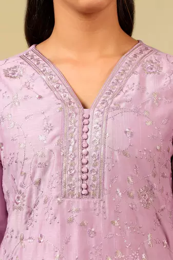 Meher lavender sequin suit set