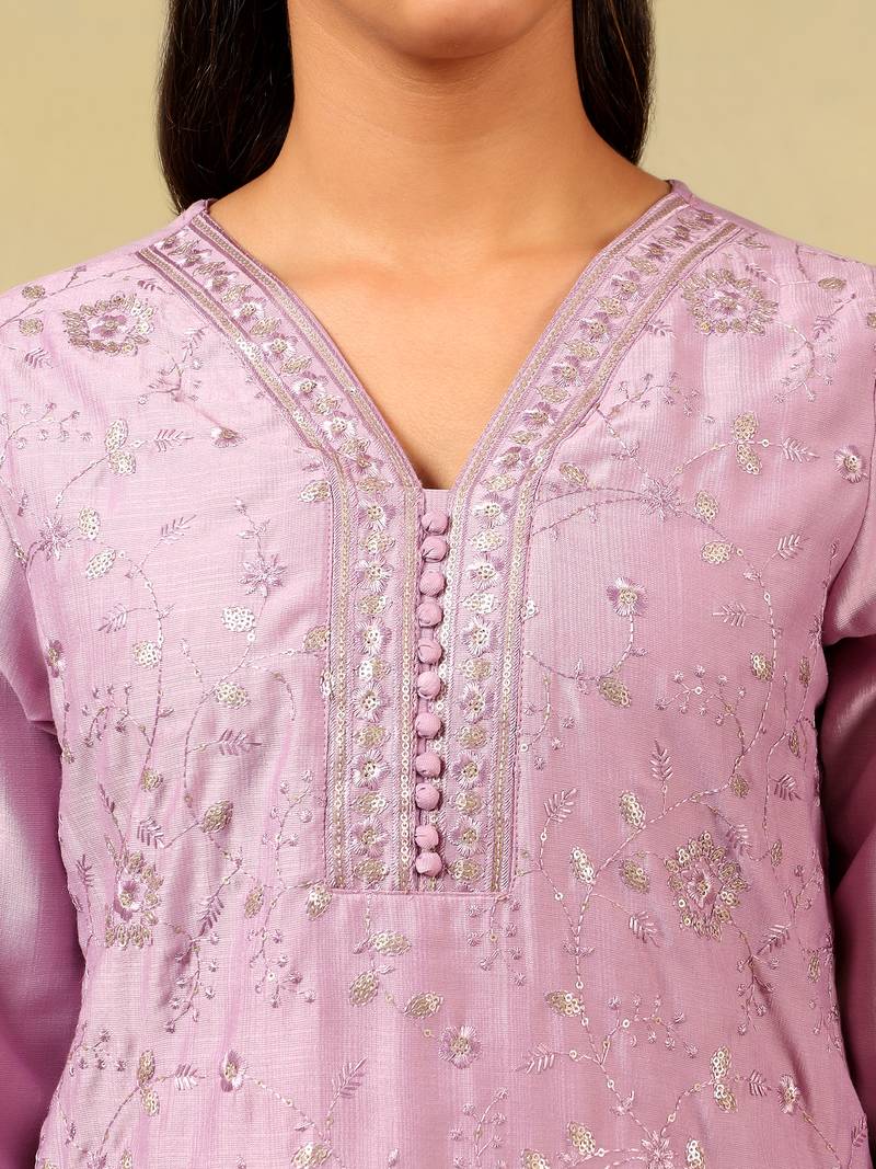 Meher lavender sequin suit set