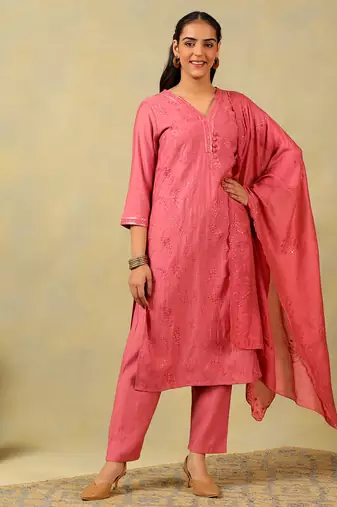 Keya rose-sequin suit set