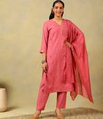 Keya rose-sequin suit set