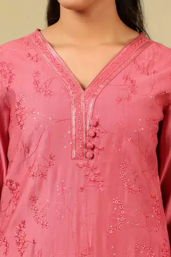Keya rose-sequin suit set