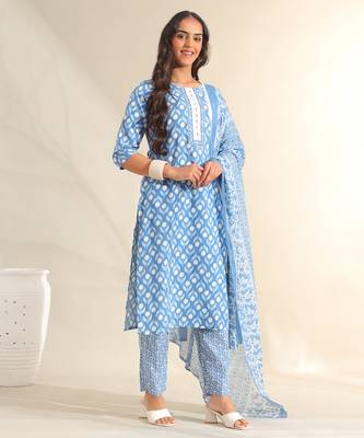 Inara cerulean floral suit set 3